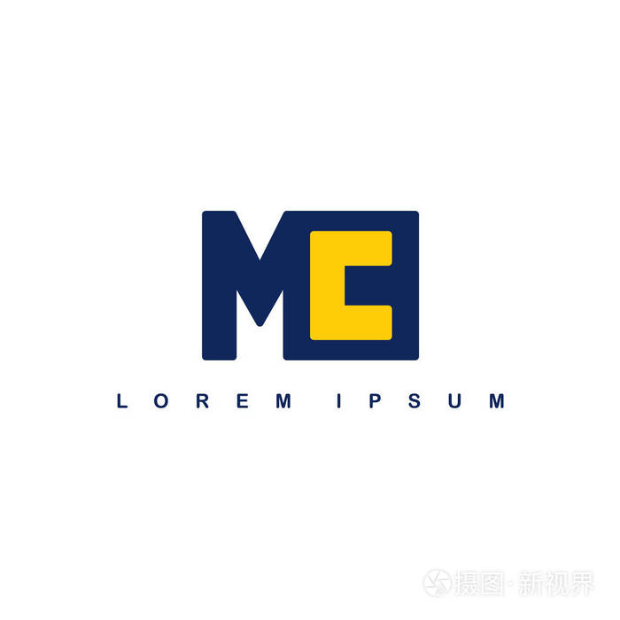 字母表字母mc标志矢量插图