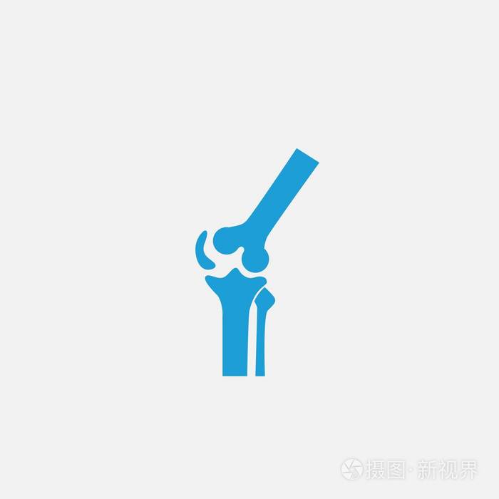 在白色背景上的膝关节骨图标