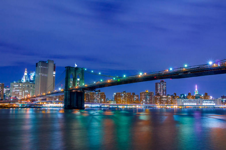 布鲁克林大桥和曼哈顿夜