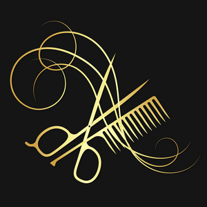 剪刀梳子logo图案图片