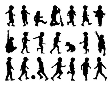 小男孩剪影图片