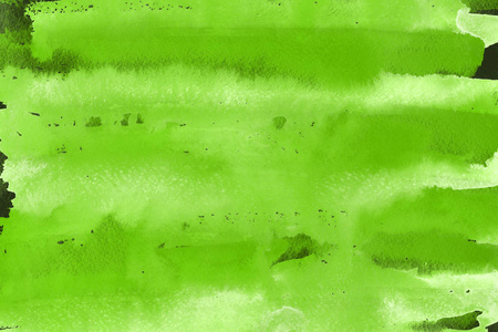 纸抽象背景上的绿色水彩画照片