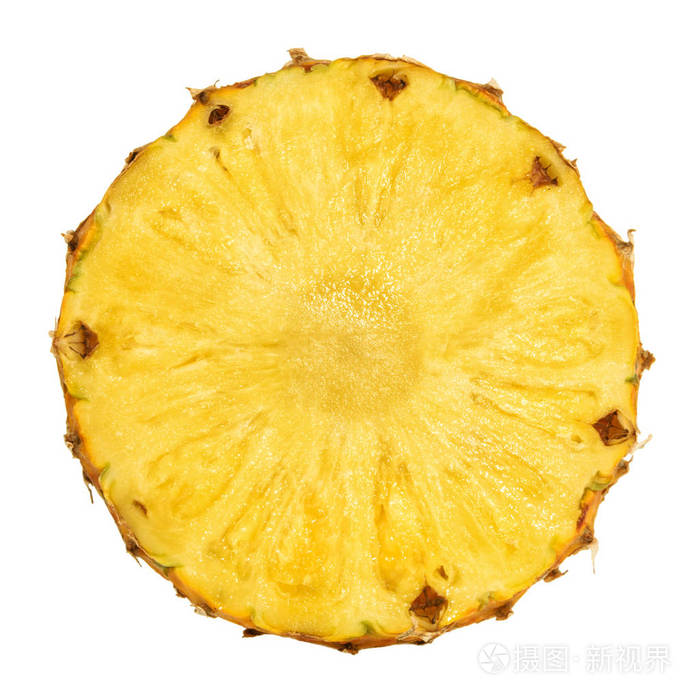 菠萝切片分离白色背景