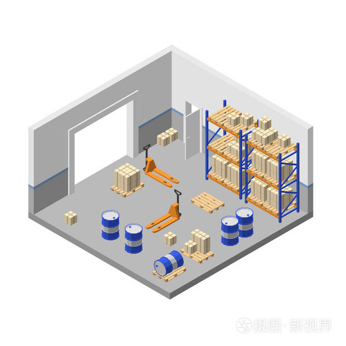 矢量3d 等轴存储, 工厂仓库, 仓储插画-正版商用图片06zw71-摄图新