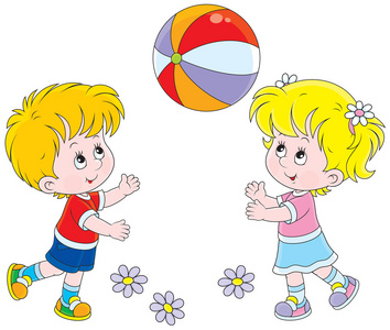 孩子们玩球照片