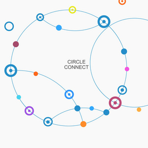 具有抽象颜色形式线条和点的矢量技术概念