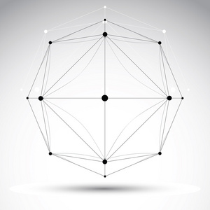 抽象几何三维线框对象,矢量图 cle照片