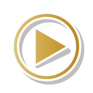 播放标志插图.向量.金色渐变图标随以白色照片