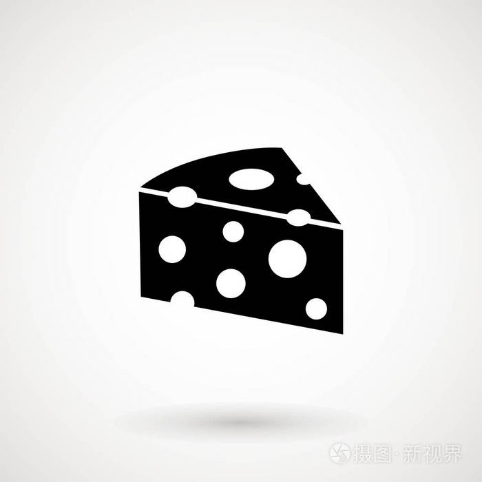 奶酪图标矢量填充平签字白色标志图上分离的固体象形图