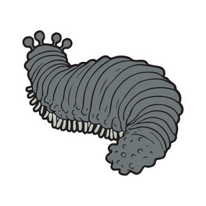 海底海参可爱的卡通海参的白色背景为儿童版画, t恤, 彩色书, 有趣和