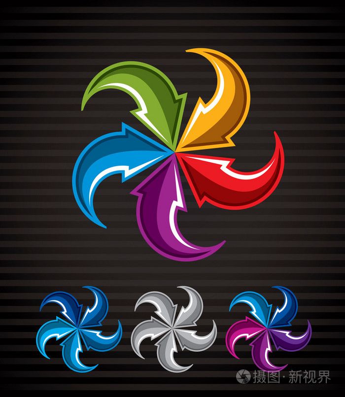 抽象箭头矢量符号, 矢量图形设计模板, v