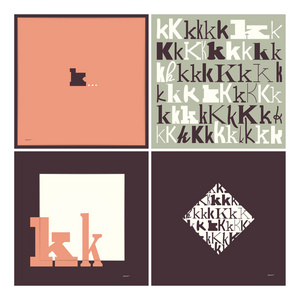 在帧中的时尚字母表。字母 k，排版的元素