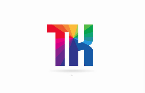 字母表字母 tk t k 标志组合设计与彩虹颜色适合公司或企业照片
