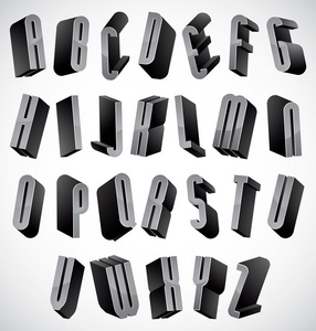 3d 字体，高瘦瘦的三维字母集