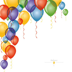 彩色 baloons 创设卡的背景