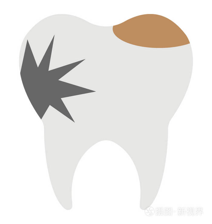 龋齿平面图标设计