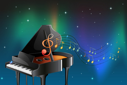 经典的黑色钢琴黑色钢琴音符照片