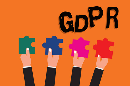 显示 Gdpr 的文本符号. 欧盟关于数据保护和隐私权法律框架的概念性照片规则