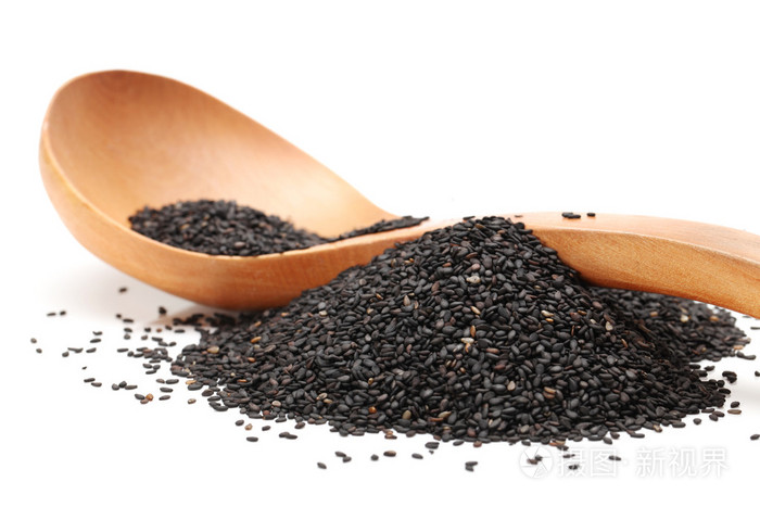 在白色背景上的黑芝麻照片-正版商用图片071d7p-摄图新视界
