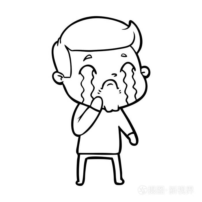 卡通人物哭泣的媒介例证插画-正版商用图片071fpr-摄图新视界