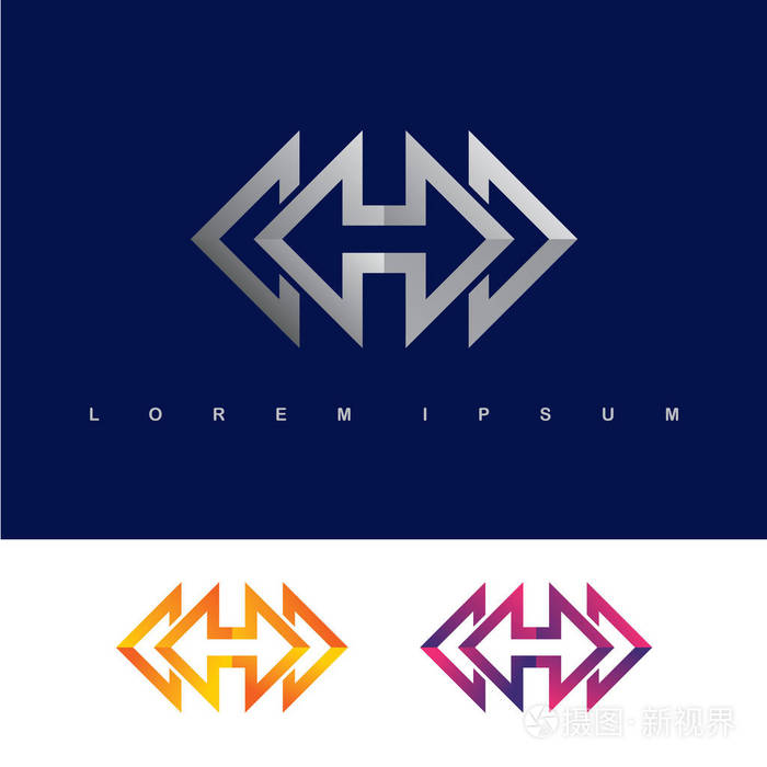 字母h标志矢量插图