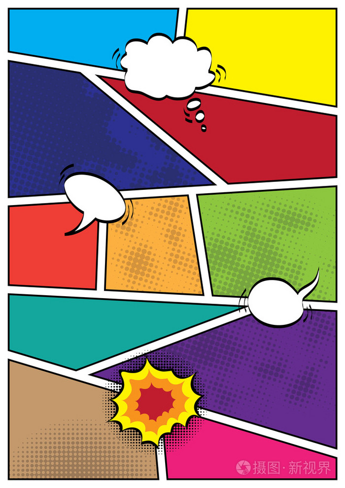 漫画popart 风格空白布局模板背景