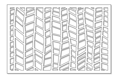 切割模板。抽象线条, 几何图案。激光切割。设定比率23。向量例证