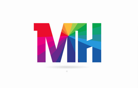 企业标志设计与字母ht字母的字母 mh m h 标志组合设计与彩虹颜色适合
