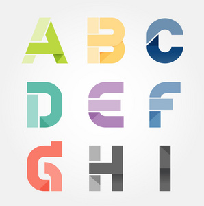 字母表现代剪纸抽象风格的设计。矢量伊路斯特拉