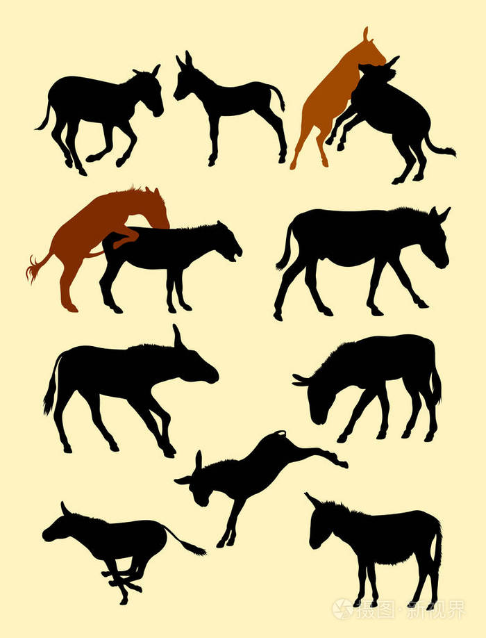 驴剪影02良好的使用符号标志网页图标吉祥物标志或任何你想要的设计