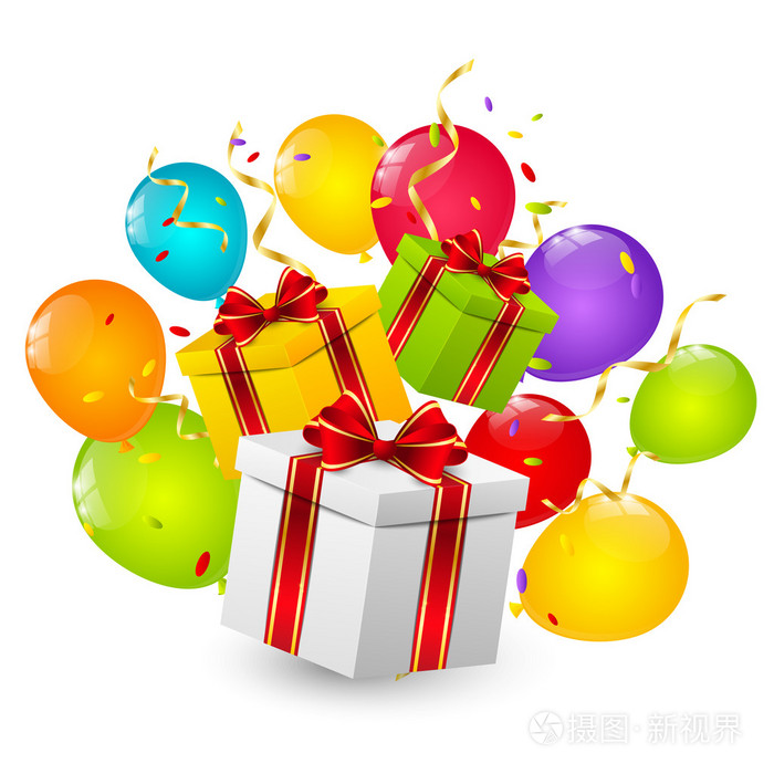 生日礼品盒插画-正版商用图片071s3l-摄图新视界