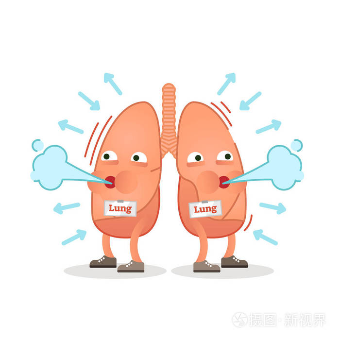 呼吸肺字符向量例证概念呼吸