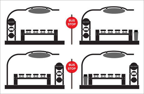 公交车站站矢量图片