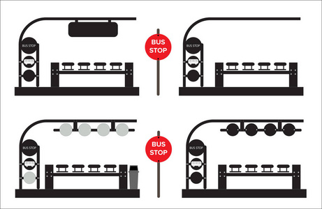 公交车站站矢量