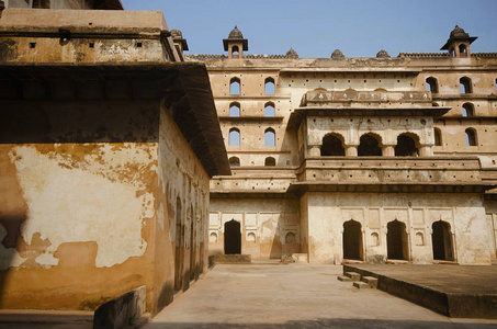 拉吉的内部视野。Orchha 宫堡垒建筑群。Orchha。中央邦。印度