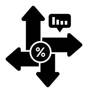 四方向箭头与图表描绘现代图表