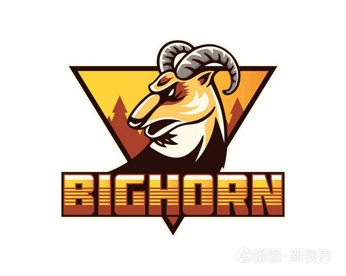 现代动物体育队标志徽章例证山山羊