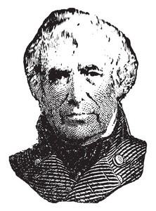 泰勒, 17841850, 他是美国总统从1849年到 1850, 复古线条画或雕刻插图