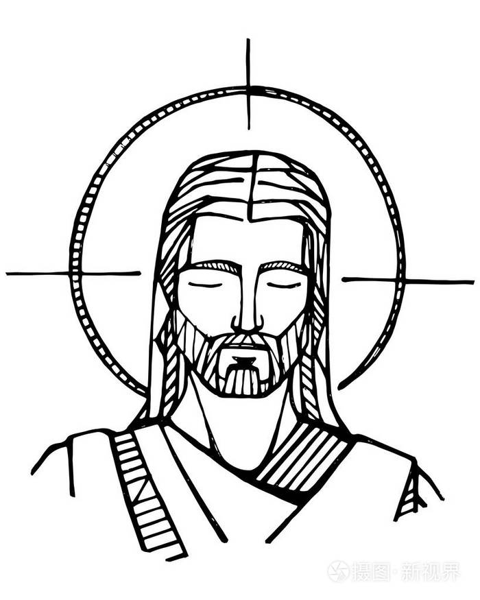 耶稣最简单怎么画图片
