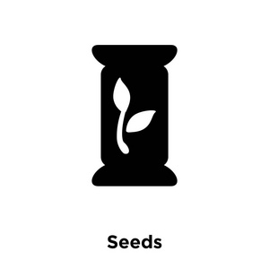 种子图标向量被隔离在白色背景上, 标识种子标志的概念在透明背景下, 填充黑色符号