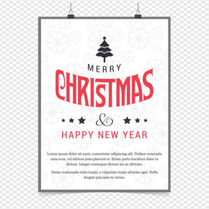 圣诞节贺卡设计与白色背景向量图片