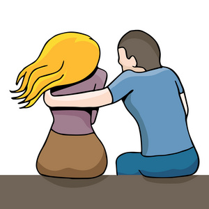 男人安慰伤心女人照片