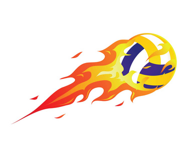 现代火焰排球插画标志照片