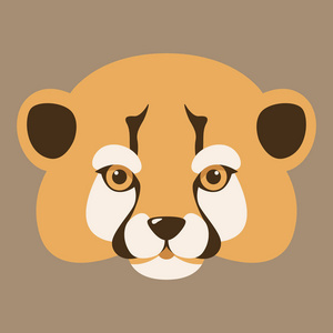 豹子肖像。愤怒的野生大猫头。非洲侵略性捕食者的可爱面孔在卡通风格, t恤印刷设计