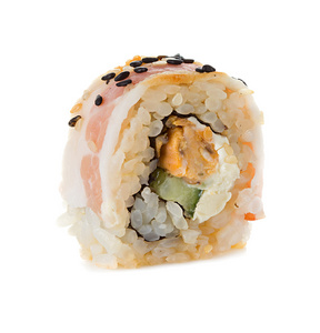 孤立在白色背景上的寿司卷