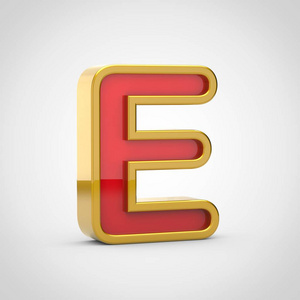 有光泽的字母 e 大写.