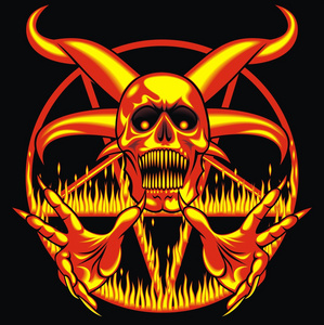 五角星地狱的标志插画