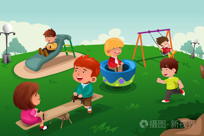 孩子们在公园玩耍