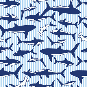 例证图案的鲨鱼, 我画了一只鲨鱼简单, 我继续无缝