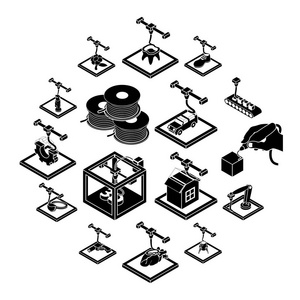 3d 打印图标集 简单的风格